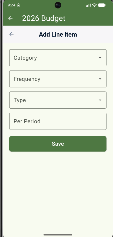 Add Budget Line Item