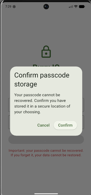 Confirm Passcode