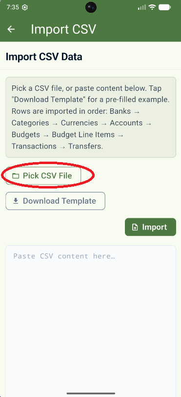 CSV File Selector