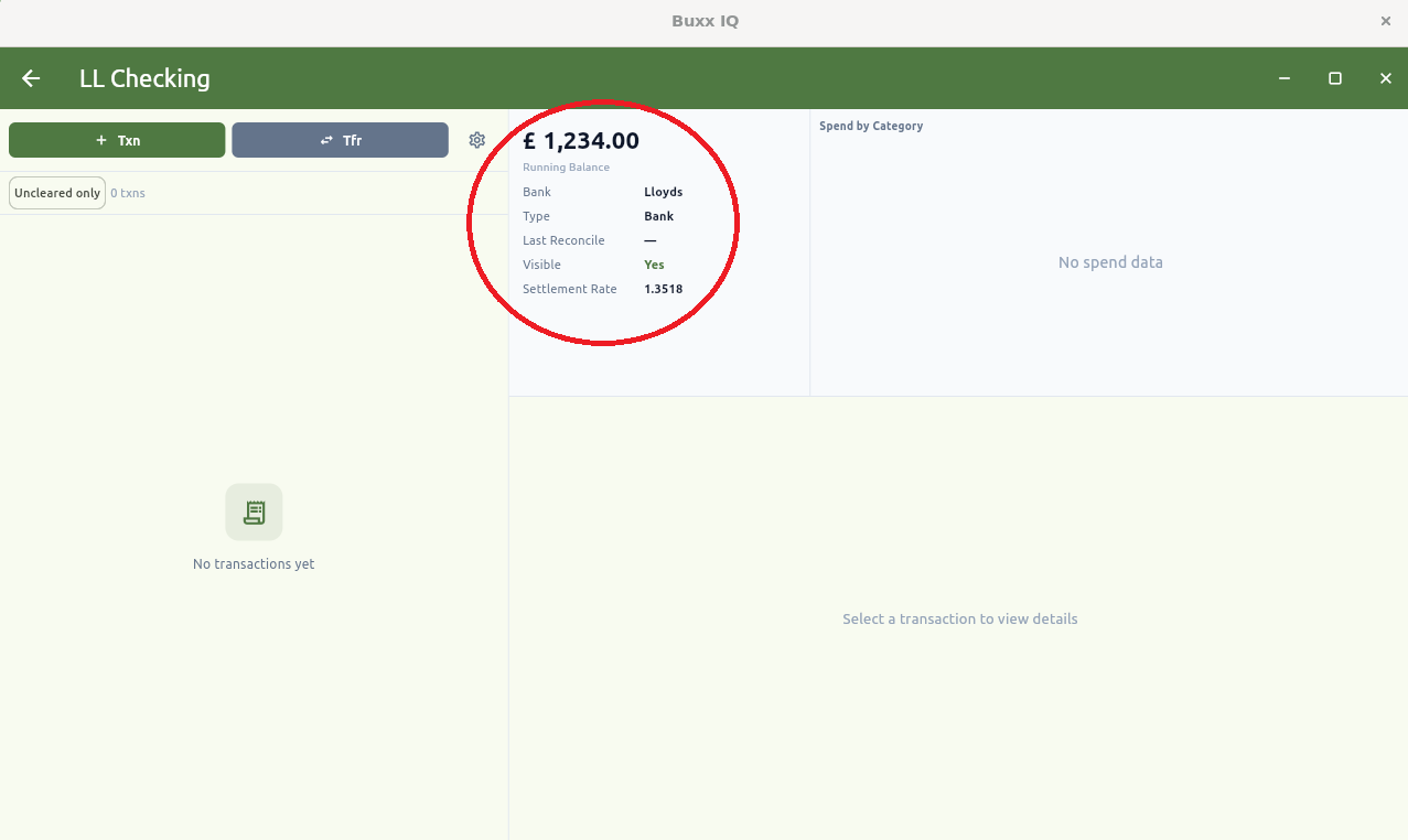 Initial Account Details