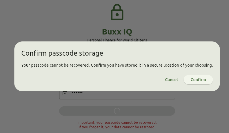 Confirm Passcode